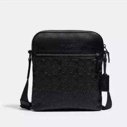 Coach Huston Flight Bag In Signature Leather Black