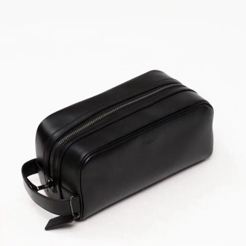 Coach 2836 Large Black Travel Kit/ Toiletry Bag In Smooth Leather