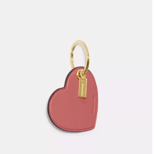 Coach Heart Bag Charm For Handbag Purse Wallet In Gold/Taffy