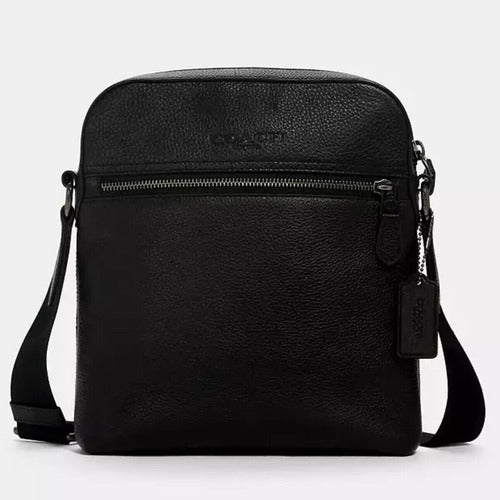 Coach 4010 Men's Houston Flight Bag In Refined Pebble Leather-Black