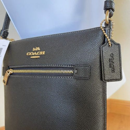 Coach Leather Mini Rowan Black Crossbody Bag