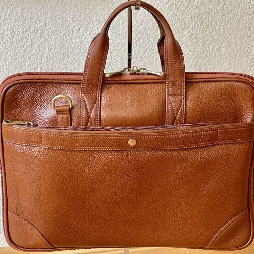 Top Grain Genuine Buffalo Leather Tan Computer/ Laptop Bag For Men/Women