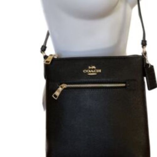 Coach Leather Mini Rowan Black Crossbody Bag