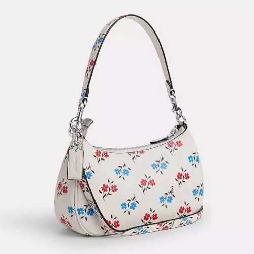 Coach Leather Teri Shoulder Bag With Floral Print CT830