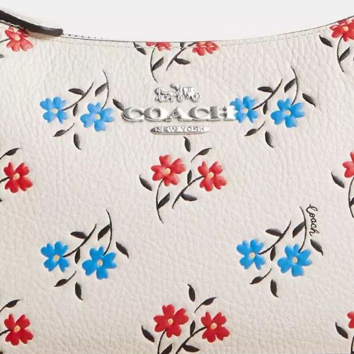 Coach Leather Teri Shoulder Bag With Floral Print CT830