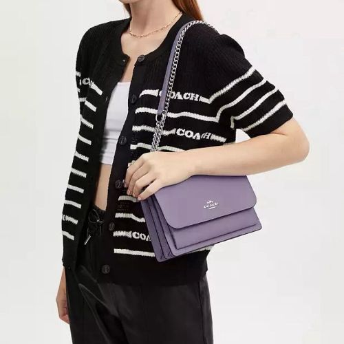 Coach Klare Crossbody Leather Bag In Silver/Light Violet