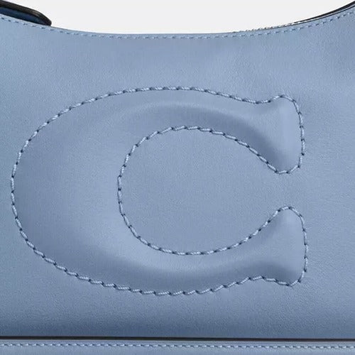 Coach Teri Shoulder Bag In Light Blue Smooth Leather CR099