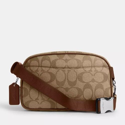 Coach CR137 Pace Belt Bag In Signature Canvas & Leather Fanny Pack Sling Bag